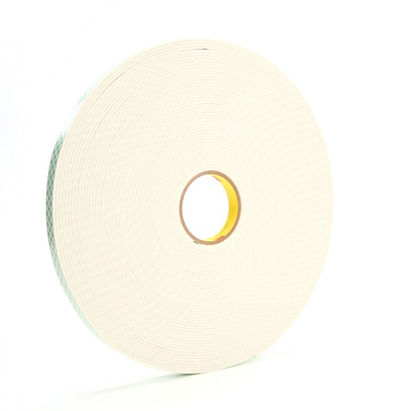 3M Double-Sided Foam Tape, 3/4 in W, 36 yd L, 1/8 in, Polyurethane Foam, Double-Sided, 12 PK 4008 - main