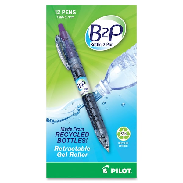 Pilot Pen, Gel, B2P, Pe, PK12 31622 | Zoro