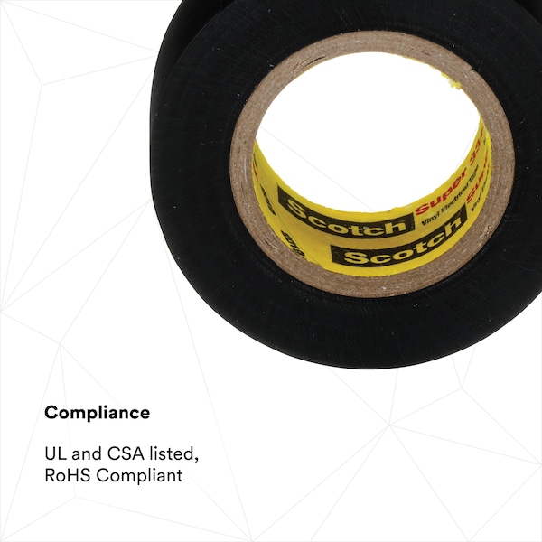 その他 Scotch P6-60HGN 3M Vinyl Electrical Tape, 3/4 in W x 20 ft L, 7 mil Thick