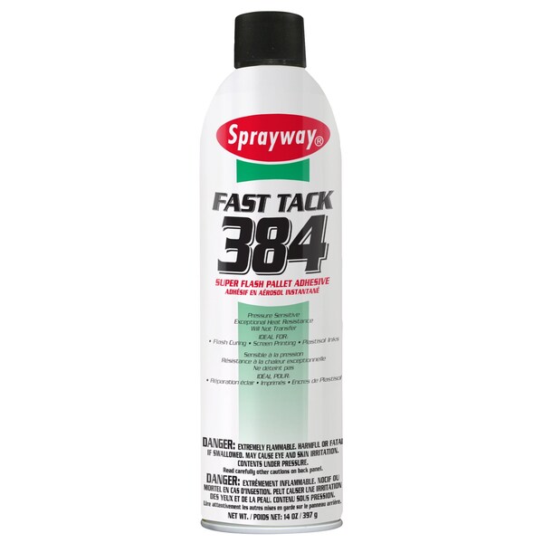 Sprayway Fast Tack 384 Super Flash Pallet Adhesive, silver, 12 PK 084