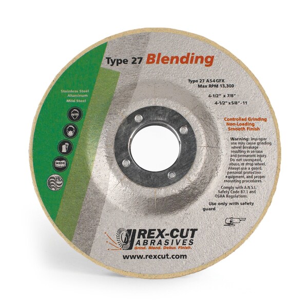 コンプREX04 Rex Cut Grinding Disc 4 1/2 X 1/4 X 7/8 T27 A54 Gfx (245043