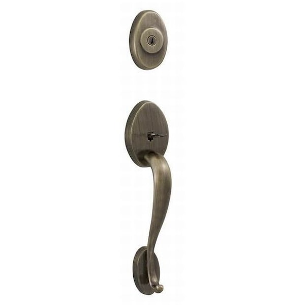 Weslock Lexington Exterior Active Handleset Antique Brass 02115-A--002D - main