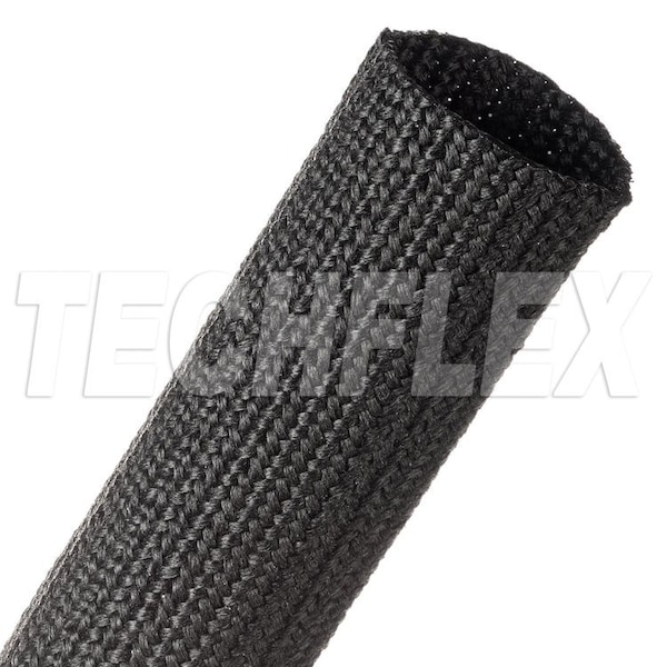 Techflex Braided Cable Sleeve, 1-1/2 in Inside Dia., 50 ft, Nylon, Black DBN1.50BK - main