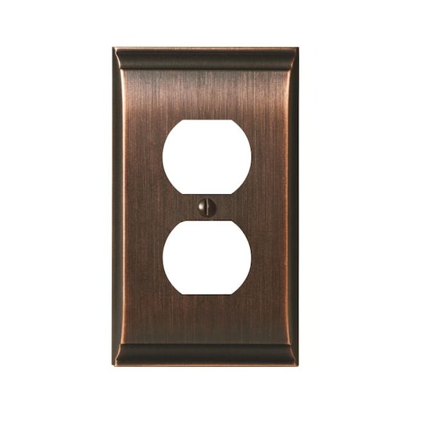 Amerock 1 Receptacle Wall Plates, Number of Gangs: 1 Zinc, Oil Rubbed Bronze Finish BP36508ORB - main