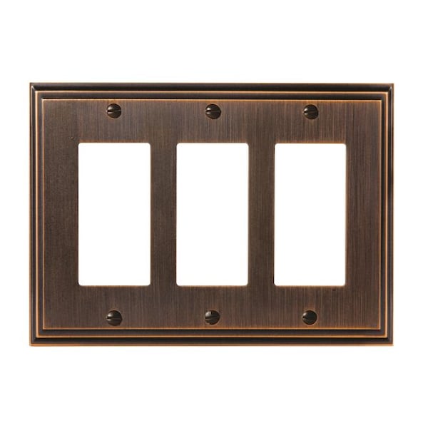 Amerock Mulholland 3 Rocker Wall Plates, Number of Gangs: 3 Zinc, Oil Rubbed Bronze Finish BP36520ORB - main