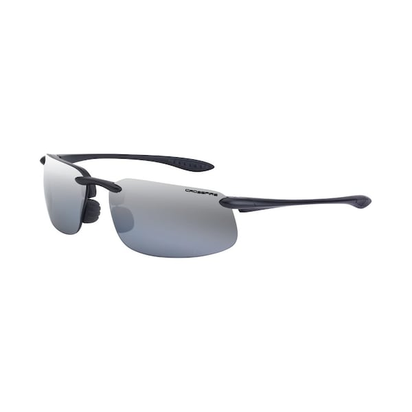 Crossfire Polarized Safety Glasses, Wraparound Silver Mirror POL