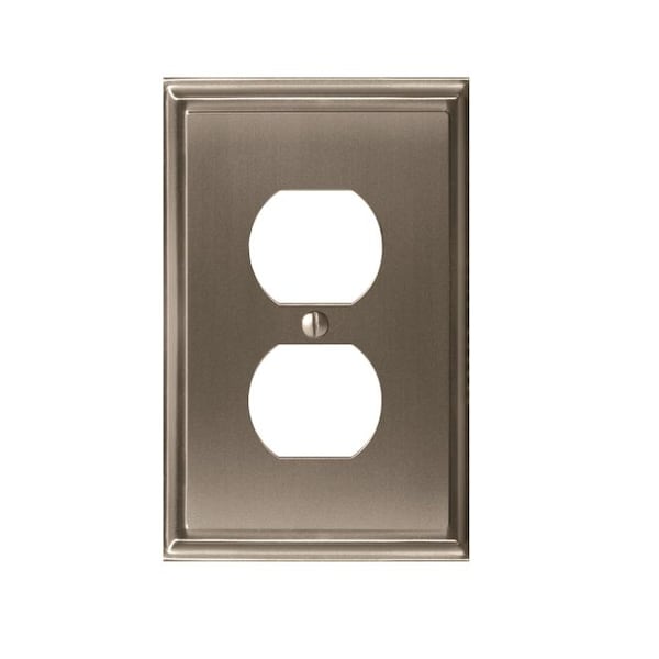 Amerock Mulholland 1 Receptacle Wall Plates, Number of Gangs: 1 Zinc, Satin Nickel Finish BP36522G10 - main