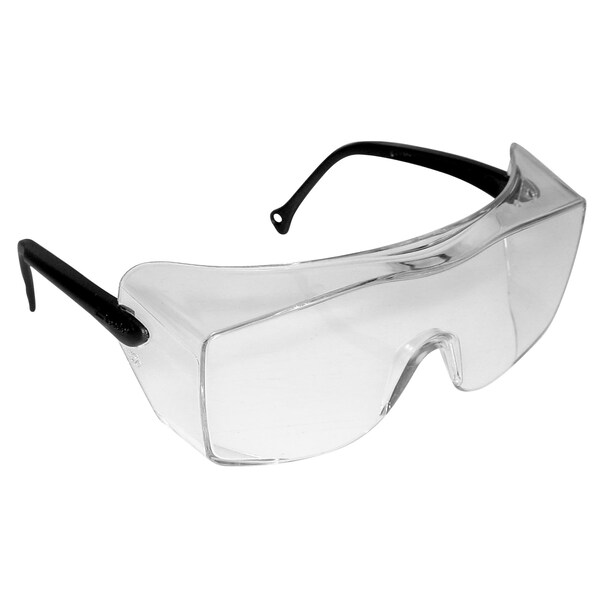 3M Safety Glasses, Anti-Fog & Anti-Scratch, Clear Lens, Black Frame, Frameless, 20 PK 12163-00000-20 - main