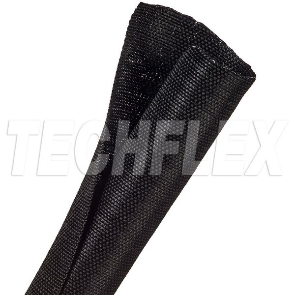 Techflex Braided Cable Sleeve, 1 in Inside Dia., 1 in Max Bundle Dia., 50 ft, Fiberglass, Black F6W1.00BK - main
