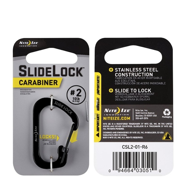 Nite Ize Locking Carabiner Clip, Black, 1-3/32 in CSL2-01-R6