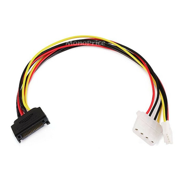 Monoprice SATA(M)/Molex 4pin/4pin, Pwr Cable, 12in 7642 | Zoro