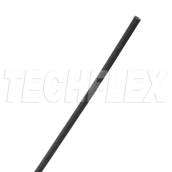 Techflex Braided Cable Sleeve, 0.31 in Max Bundle Dia., 50 ft, Fiberglass, Black FGLG.01BK - main