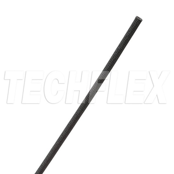Techflex Braided Cable Sleeve, 0.141 in Max Bundle Dia., 100 ft, Fiberglass, Black FGLG.08BK - main