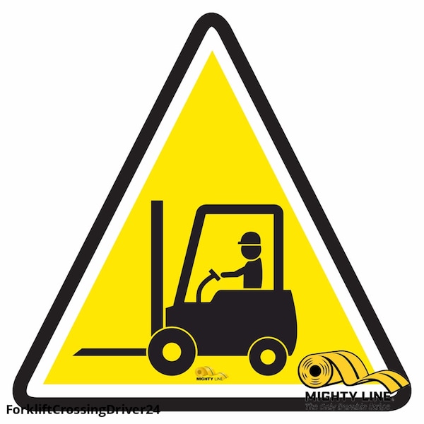 Mighty Line Forklift Crossing with Driver, Floor Mar, FORKLIFTCROSSINGDRIVER24 FORKLIFTCROSSINGDRIVER24 - main