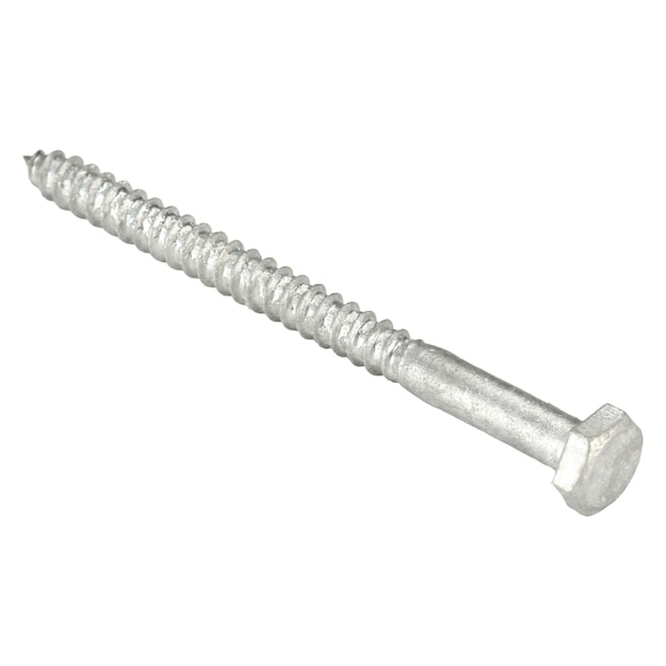 Zoro Select Lag Screw, 1/4 in, 3-1/2 in, Steel, Hot Dipped Galvanized Hex External Hex Drive, 100 PK U08450.025.0350 - main