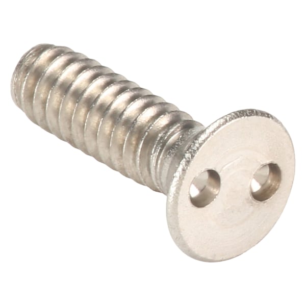 Tamper-Pruf Screw #6-32 x 1/2 in Spanner Flat Tamper Resistant Screw, 18-8 Stainless Steel, Plain Finish, 50 PK 121710