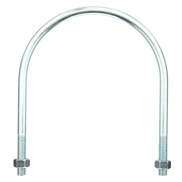Zoro Select Round U-Bolt, 1/2"-13, 6 3/4 in W, 8 3/8 in H, Zinc Plated Steel U17243.050.0600 - main