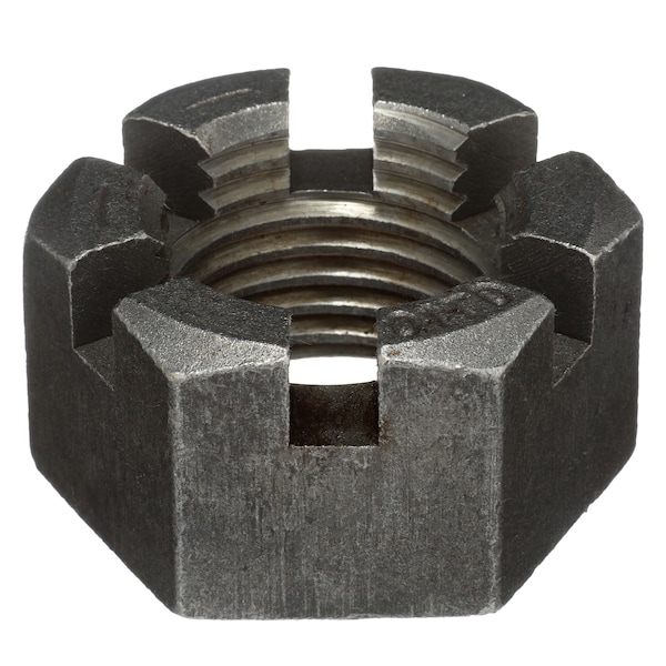 Zoro Select 2-1/2"-4 Grade 8 Plain Finish Carbon Steel Round Slotted Castle Nut U12030.250.0001 - main
