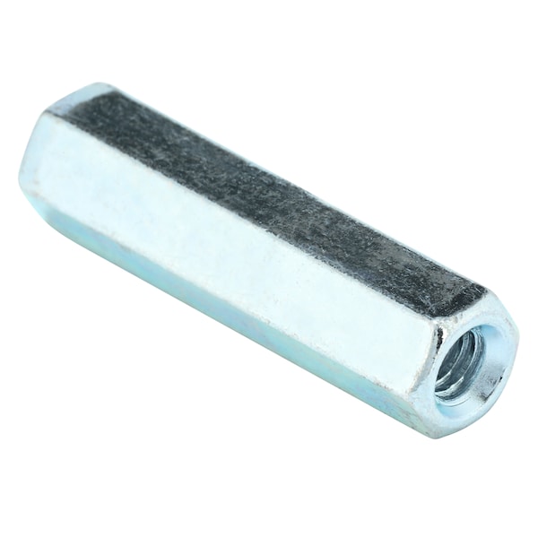 Zoro Select Coupling Nut, 1/4"-20, Steel, Grade A, Zinc Plated, 1-3/4 in Lg, 7/16 in Hex Wd, 10 PK U11400.025.0175 - main