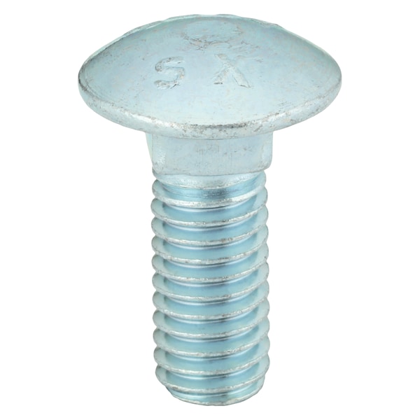Zoro Select Carriage Bolt, Square Neck, 3/8"-16, 1 in L, Steel, Grade 2, Zinc Plated, 100 PK U08305.037.0100 - main