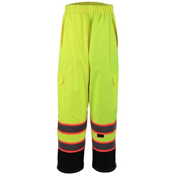 Gss Safety Class E Two Tone Rain Pants, 150D with PU Coating, Lime, Size 4/5XL 6715-4/5XL - main