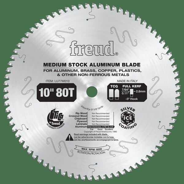 Freud Medium Stock Aluminum Blade, 10 LU77M010 Zoro