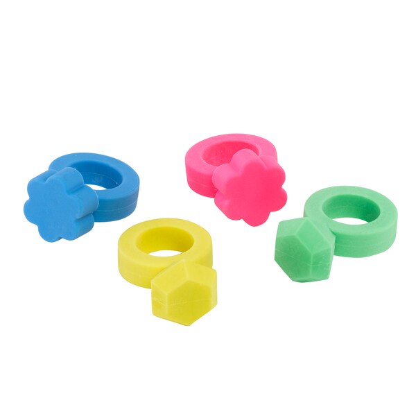 Westcott Erasers, 2-Pack Assorted Neon Colors Pink, Yellow, Blue and Green 15698 - main