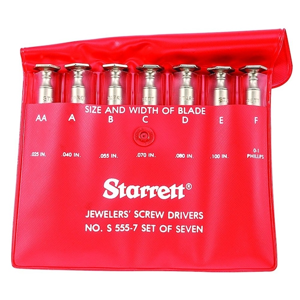 Starrett Jewellers Screw Driver Set, 0 Phillips S555Z7 Zoro