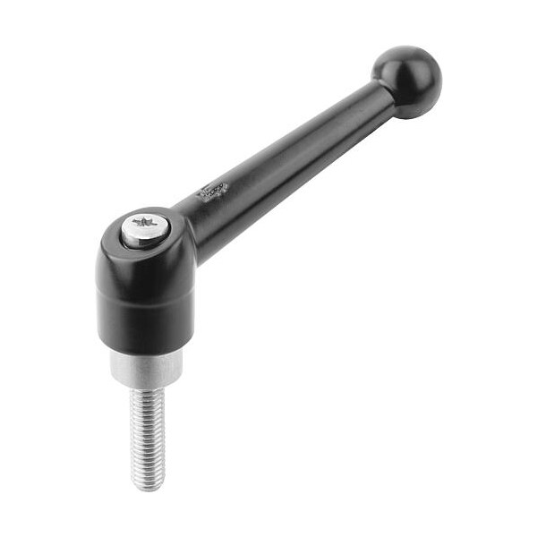 Kipp Adjustable Handle M8, Ext, SS, 0.78, 3.58, Black K0117.3081X20