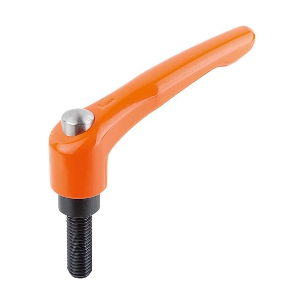 Kipp Adjustable Handle, Mod. Design, Protective Cap Sz. 2, M06X20, Cast Zinc Orange RAL2004, Comp: Steel K0122.92062X20 - main
