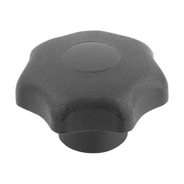 Kipp Star Grip, DIN 6336 Similar, D=M05, D1= 32, Tapped Bushing, Steel, Black Plastic, Cap: Black K0155.2051 - main