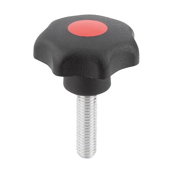 Kipp Star Grip, M5 x 10 mm, 25 mm OD, Red K0155.4056X10