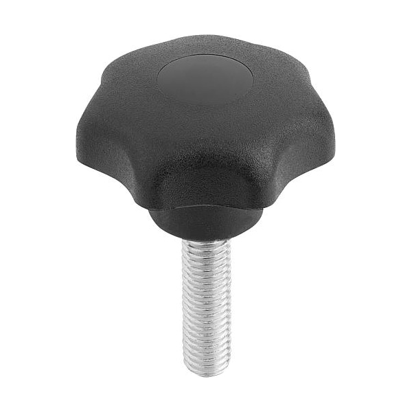 Kipp Star Grip Knob L Style, M10 External Thread, 0.78"L K0155.4101X20