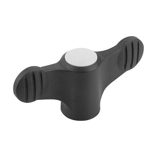 Kipp Wing Grip D=3/8-16 A=75, H=35, 6, Form: K, Plastic Black, Comp: Steel, Blue-Passivated K0274.2A45 - main