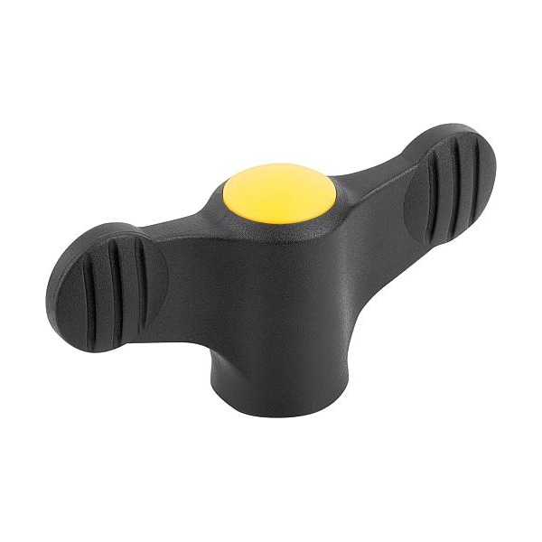 Kipp Wing Grip D=3/8-16 A=75, H=35, 6, Form: K, Plastic Black, Comp: Steel, Blue-Passivated K0274.2A47 - main