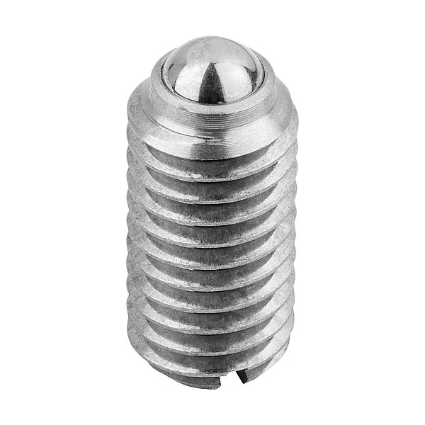 Kipp Spring Plunger Spring Force D=M12 L=22, Stainless Steel, Comp Ball Stainless Steel K0310