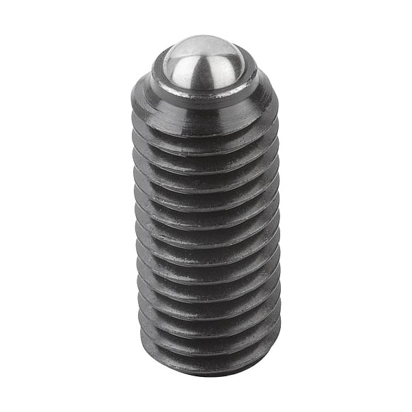 Kipp Spring Plunger Intensified Spring Force D=1/4-20 L=15, Steel, Comp: Ball Steel K0315.2A2 - main