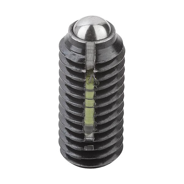 Kipp Spring Plunger Standard Spring Force, Long-Lok D=M03 L=9, Steel, Comp: Ball Steel K0325.03 - main