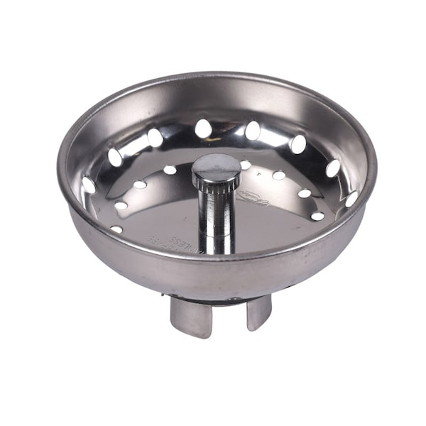 Dearborn Brass 31/2" to 4" Pipe Dia., Stainless Steel, Replaceable Basket, Sink Basket Strainer