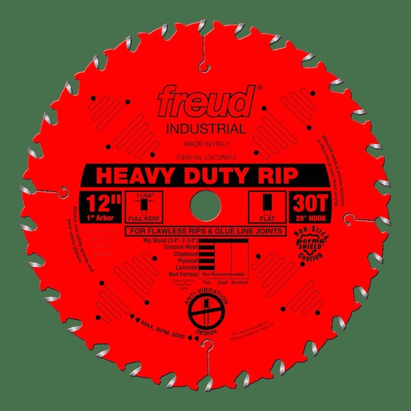 Freud Heavy-Duty Rip Blade, 12" x 30T LM72R012 - main