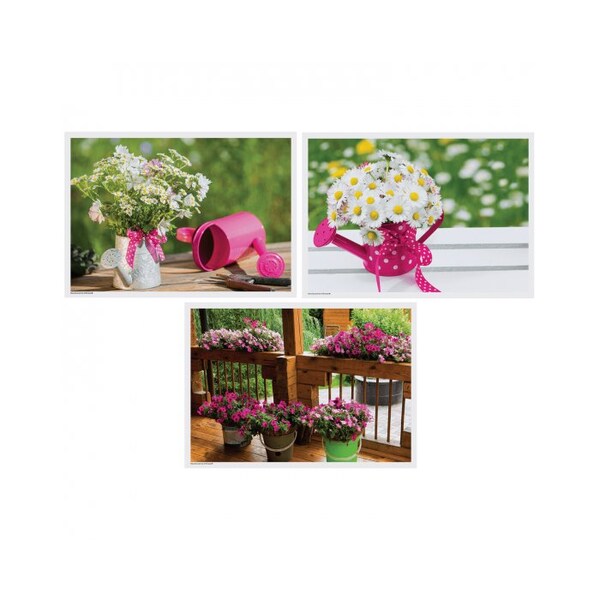 Hoffmaster 10" x 14" Pink Garden Multipack Paper Placemats, PK1000 702071 - main