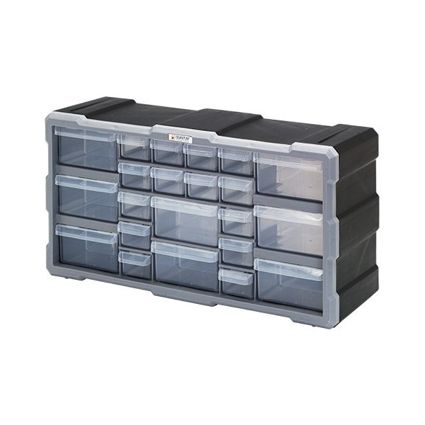 Quantum Storage Systems Cabinet With 22 Plastic Drawers, Black PDC-22BK - main