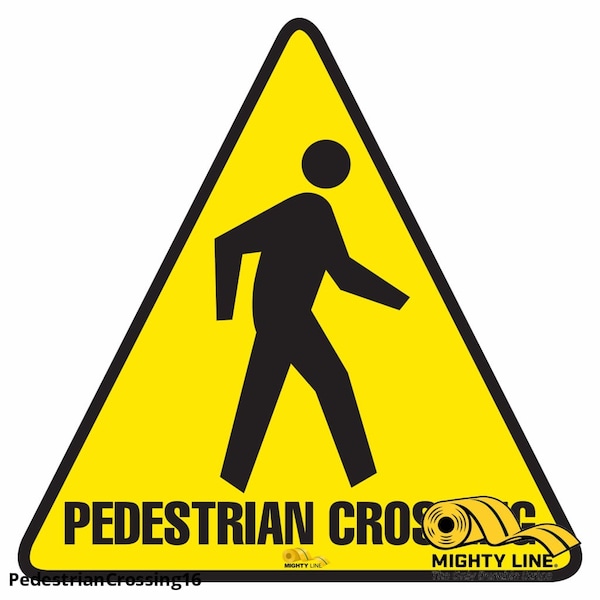 Mighty Line Pedestrian Crossing Floor Sign, Floor Ma, PEDESTRIANCROSSING16 PEDESTRIANCROSSING16 - main