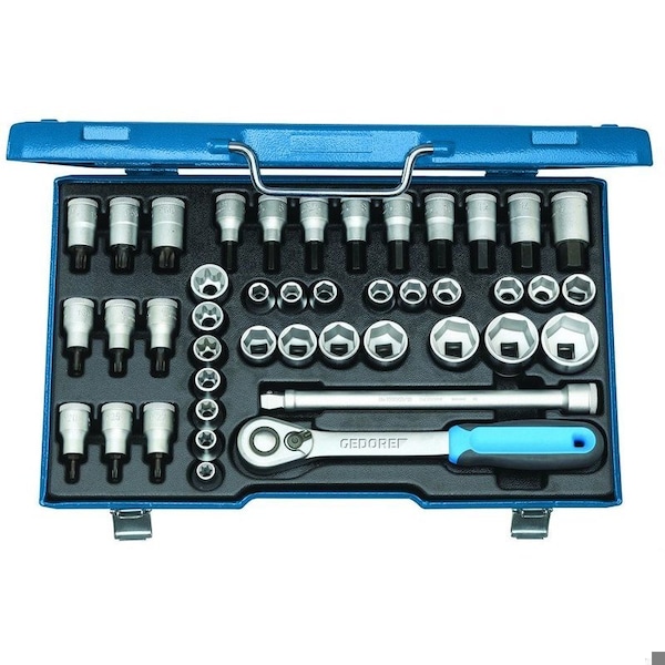 Gedore 1/2" Drive Socket Set, SAE, Metric, 42 pcs ITX 19 INU-20 - main