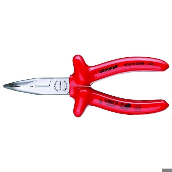 Gedore Ins Bent, Needle Nose Pliers, 8", Overall Length: 200mm VDE 8132 AB-200 - main