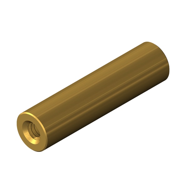 Brass Round Female Standoff 5/8" OD x 1.312" Length x 1/420 Thread