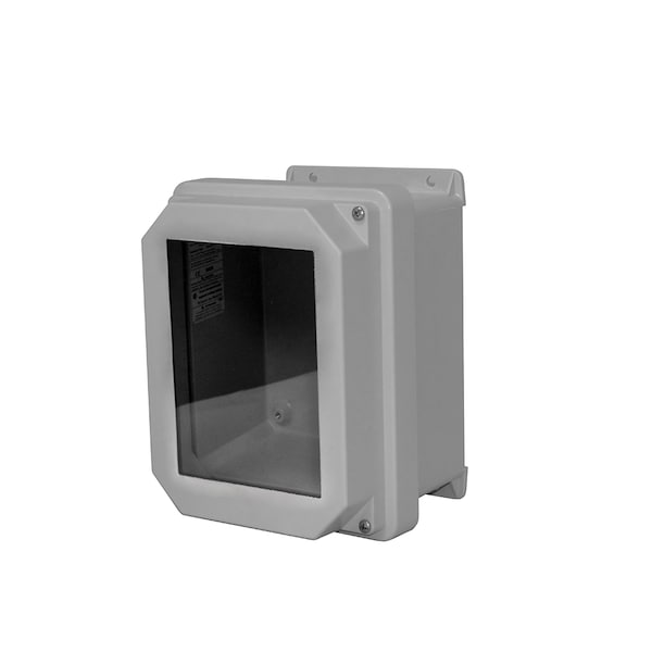Vynckier Screws Electrical Enclosures, 11.32 in H, 5.43 in D, 9.32 in W, NEMA 4X, Fiberglass RVJB1008NHW - main