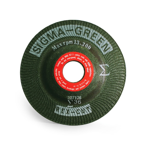 Rex Cut Sigma Green Grinding Wheel, 41/2 x 7/8", 36 Grit 730000 Zoro