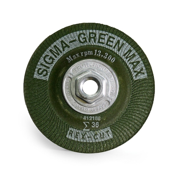 Rex Cut Sigma Green Max Grinding Wheel, 41/2x1/4x5/811", 36Grit