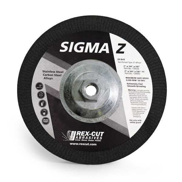 Rex Cut Sigma Z, Depressed Center Grinding Wheel 730043 - main